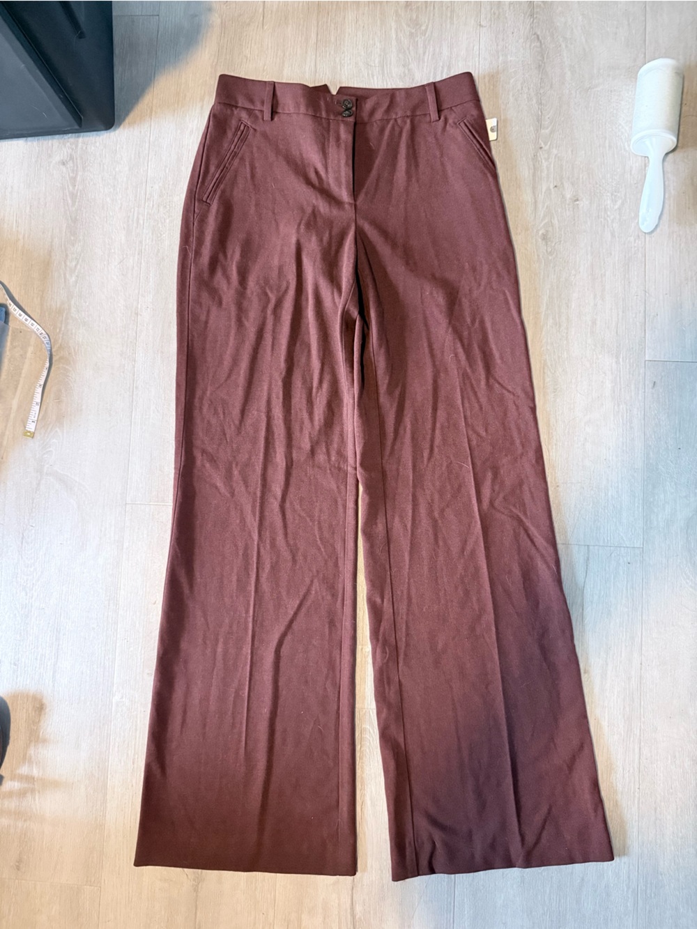Anthropologie Cartonnier Monica Wide-Leg Trouser Pants NWT Wine Burgundy Size 2